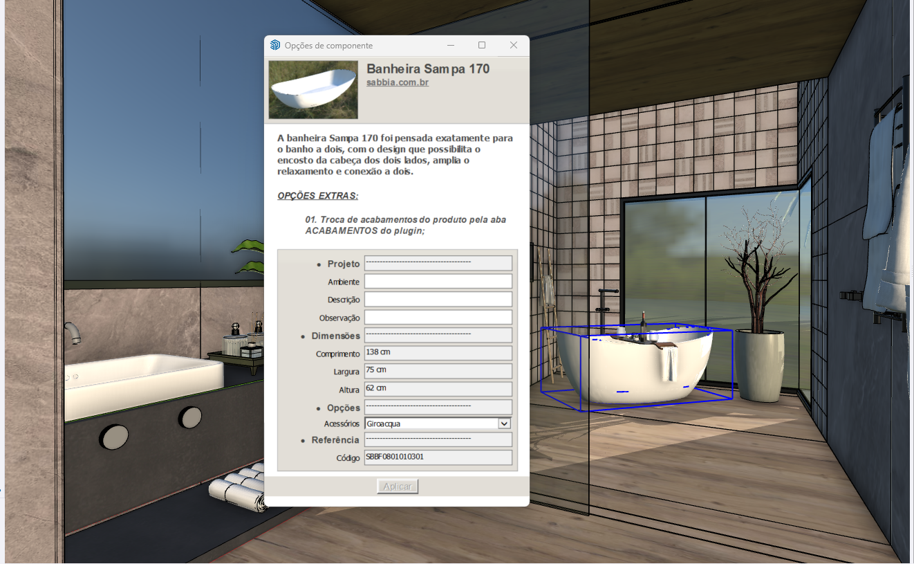 opções de componente